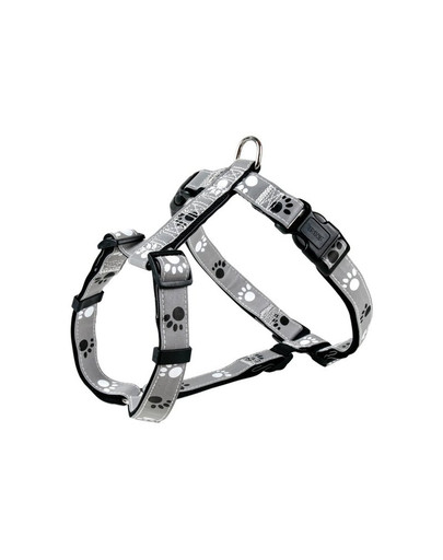 TRIXIE Silver Reflect H-Geschirr reflektierend (S-M) 40-65 cm / 20 mm