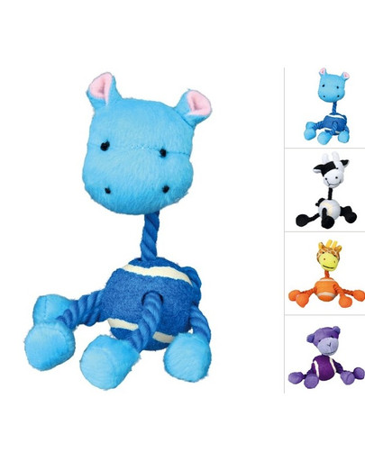 TRIXIE Sortiment Tiere mit Tennisball und Tau, Plüsch 16 cm / 4 St.
