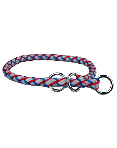 TRIXIE Cavo Reflect Zug-Stopp-Halsband L–XL: 52–60 cm/O 18 mm, blau/rot