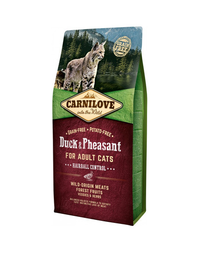CARNILOVE Cat Hairball Control Duck & Pheasant 6 kg