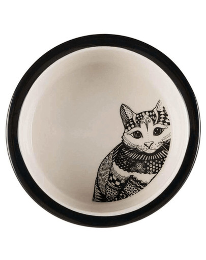 TRIXIE Keramiknapf mit Katzenmotiv 0.3 l