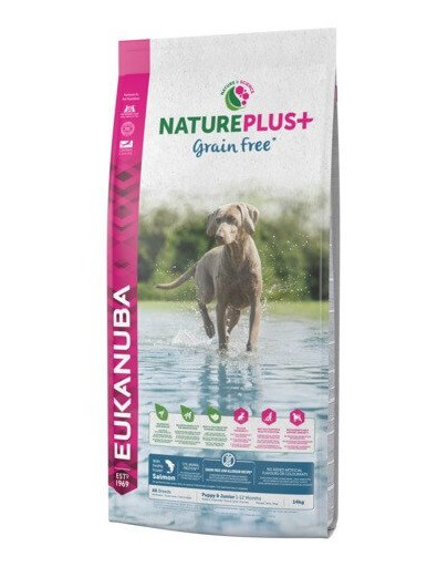 EUKANUBA Nature Plus+ Puppy Grain Free Salmon Mit gefrierfrischem Lachs 10 kg