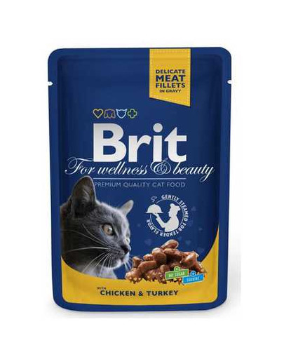 BRIT Premium Cat Pouches with Chicken & Turkey 100g