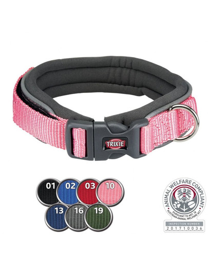 TRIXIE Premium Halsband mit Neopren, M–L: 42–48 cm/30 mm, graphit