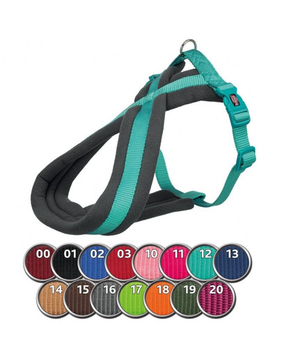 TRIXIE Premium Touren-Geschirr, M: 45–70 cm/25 mm, indygo