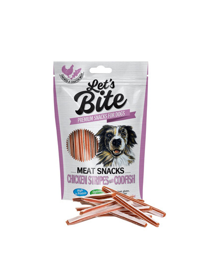 BRIT Let’s Bite Meat Snacks - Chicken Stripes with Codfish 80g
