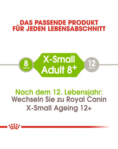 ROYAL CANIN X-SMALL Adult 8+ Trockenfutter für ältere sehr kleine Hunde 1.5 kg