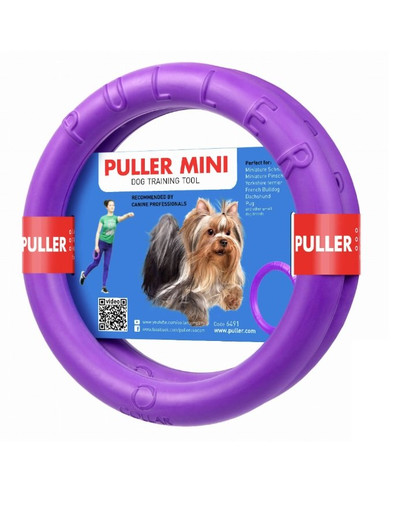 PULLER Mini Dog Fitness Spielring für kleine Hunde, Doppelpack, 18 cm