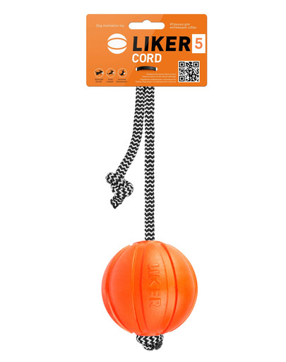 LIKER CORD Dog toy Hundeball mit Schnur 9 cm