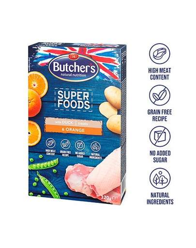 BUTCHER'S Superfoods Grain Free gebackene Snacks mit Duck & Orange 320g