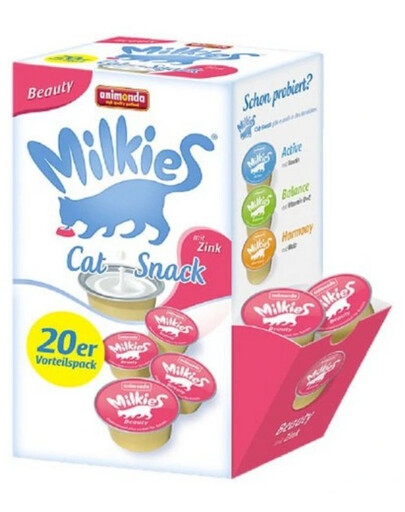 ANIMONDA Milkies Milch für Katzen mit Zink Snacks leicht verdaulich 20x15g