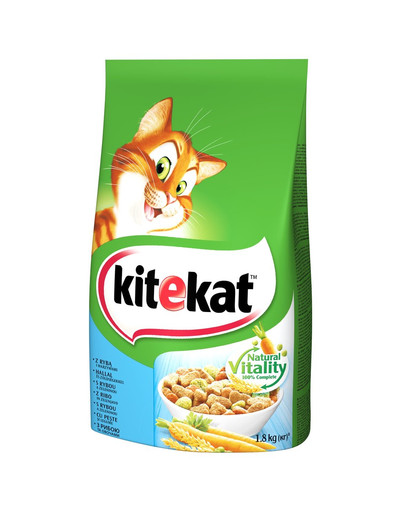 KITEKAT Weißfisch Trockenfutter für Katzen 1,8 kg x 6 Stück