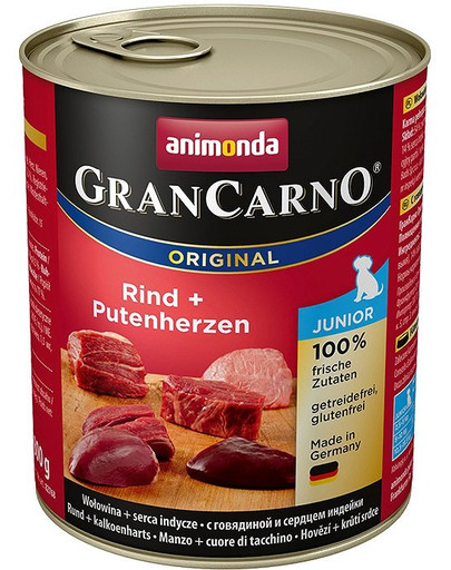 ANIMONDA GranCarno Junior Rind + Putenherzen 800 g