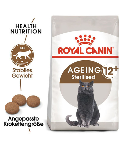 ROYAL CANIN AGEING 12+ Sterilised Trockenfutter für ältere kastrierte Katzen 4 kg