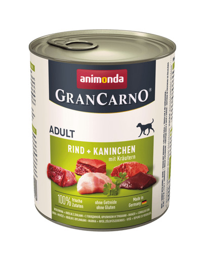 ANIMONDA GranCarno Original Adult RIND + KANINCHEN MIT KRÄUTERN 800 g