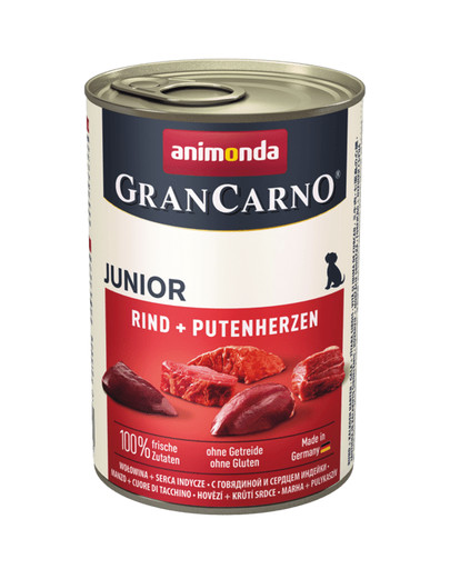 ANIMONDA GranCarno Junior RIND + PUTENHERZEN 400 g