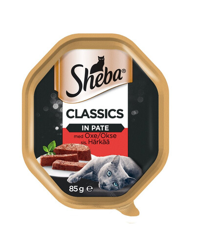SHEBA Classics 85g mit Rindfleisch - Katzennassfutter mit Pastete