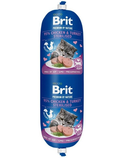 BRIT Premium Cat by Nature Sausage Chicken & Turkey Sterilised 180 g