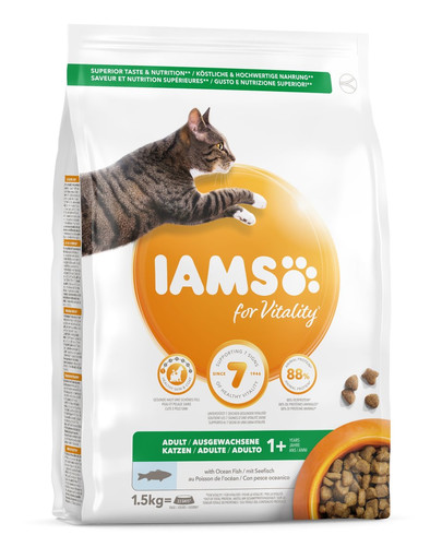 IAMS for Vitality für ausgewachsene Katzen mit Meeresfischen 1,5 kg