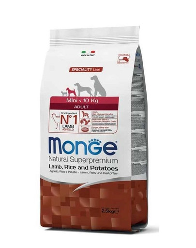 MONGE Mini Lamm mit Reis und Kartoffeln 2,5 kg