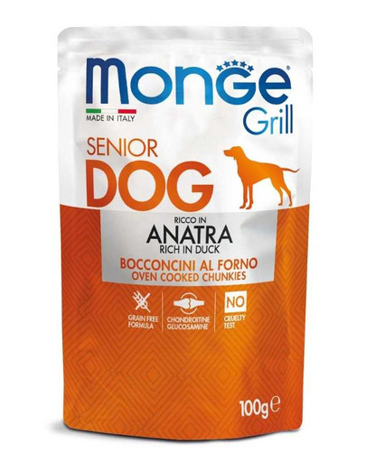 MONGE Grill Dog Senior mit Ente 100 g