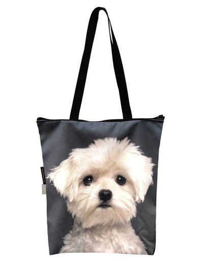 FERA Klassische Einkaufstasche mit dem Hund Malteser