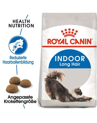 ROYAL CANIN INDOOR Longhair Trockenfutter für Wohnungskatzen mit langem Fell 20 kg (2 x 10 kg)