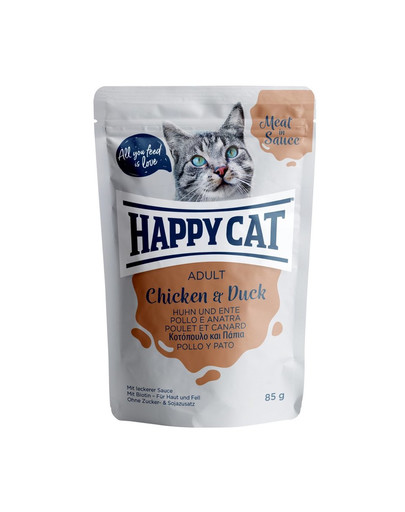 HAPPY CAT Meat in Sauce Adult Huhn & Ente 85g