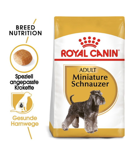 ROYAL CANIN Miniature Schnauzer Adult Hundefutter trocken für Zwergschnauzer 15 kg (2 x 7.5 kg)