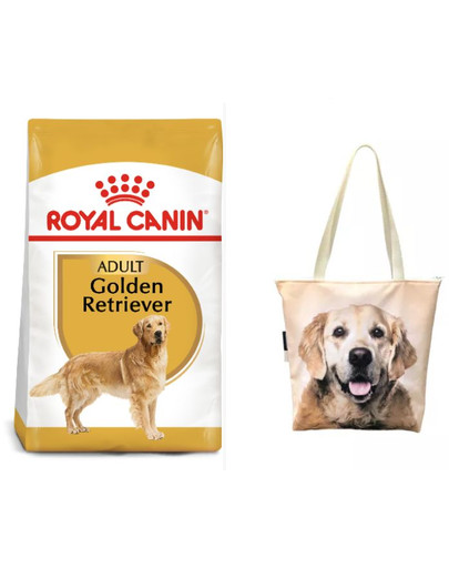 ROYAL CANIN Golden Retriever Adult Hundefutter trocken 12 kg  + Klassische Einkaufstasche mit dem Golden Retriever