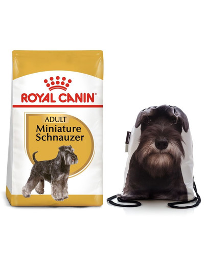 ROYAL CANIN Miniature Schnauzer Adult Hundefutter trocken für Zwergschnauzer 7.5 kg + Sportbeutel