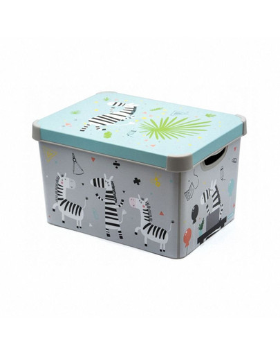 CURVER Deco Stockholm L Aufbewahrungsbox mit Deckel Zebra