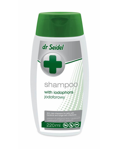 DERMAPHARM Dr Seidel Jodophor Shampoo für Hunde 220 ml für bakterielle und Pilzinfektionen der Haut