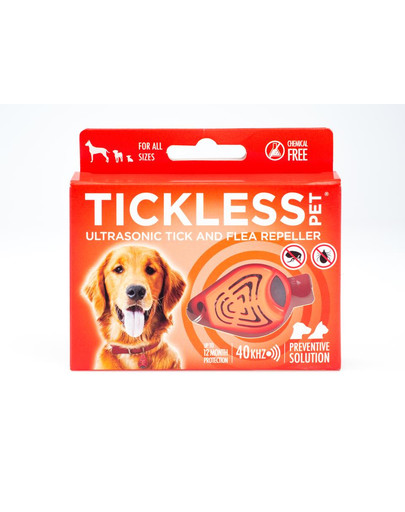 TICKLESS PET Ultraschallgerät zur Fernhaltung von Zecken & Flöhe Orange