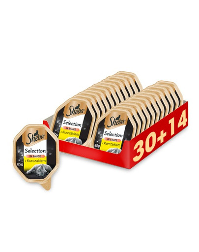 SHEBA Selection in Sauce Häppchen mit Huhn 44 x 85g (30 + 14 gratis)