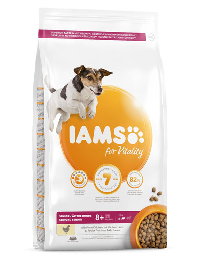 IAMS for Vitality Senior für ältere Hunde kleiner und mittelgroßer Rassen mit frischem Huhn 5 kg