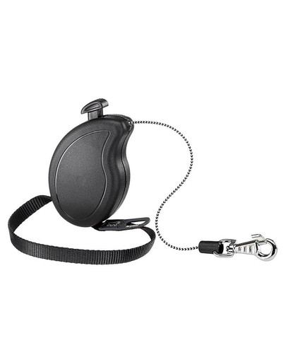 FERPLAST Flippy One Core Mini Ausziehbare Leine mit Lanyard für kleine Hunde 3 m Schwarz