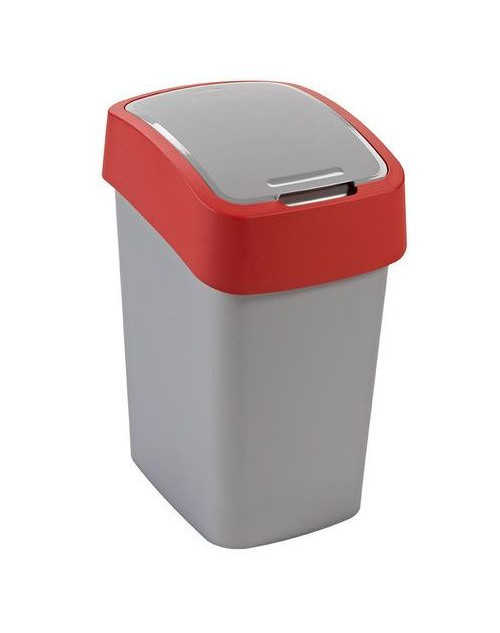 CURVER Mülleimer FLIP BIN 25 L silber/rot :: Haushalt :: Wäsche - und  Müllkörbe 