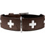 HUNTER Schweizer Lederhalsband Größe S-M (50) 35-43/3,9 cm braun