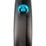 FLEXI Automatik-Leine Schwarz Design L-Gurt 5 m blau