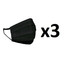 HEXA HEALTH doppelschichtige schwarze Baumwollschutzmaske x 3