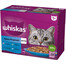 WHISKAS Adult 12x85g: Nassfutter für adulte Katzen mit Lachs, Thunfisch, Kabeljau, und weißen Fischen in Gelee