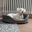 FERA ovales Hundebett mit Kissen 53x44x16 cm grau