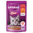 WHISKAS Adult 85 g: Nassfutter für adulte Katzen mit Rindfleisch und Geflügel in Gelee