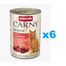 ANIMONDA Carny Nassfutter Rind und Putenherzen für ältere Katzen getreidefrei 6x400 g