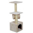 KATIDO Katzenkratzbaum mit Tunnel 92 cm beige