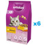 WHISKAS Adult 6x1,4 kg Trockenfutter mit Huhn für adulte Katzen