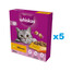 WHISKAS Adult 5x800g: Trockenvollnahrung für adulte Katzen mit leckerem Huhn