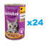 WHISKAS Adult 24x400 g - Nassfutter mit Huhn in Gelee für adulte Katzen