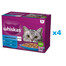 WHISKAS Adult 48x85g: Nassfutter für adulte Katzen mit Lachs, Thunfisch, Kabeljau, und weißen Fischen in Gelee